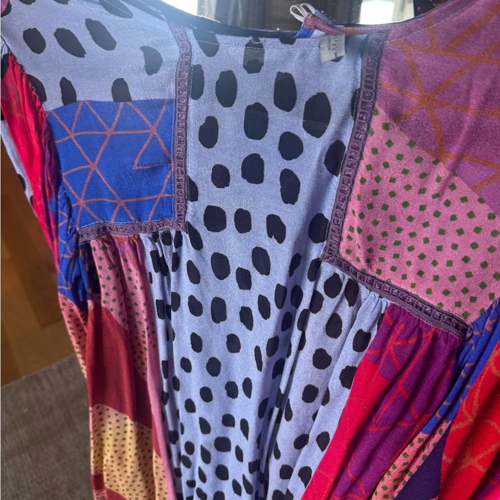 Colorful Patchwork blouse silk - Picture 2 of 3
